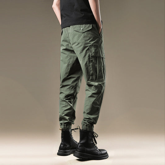 𖥟 𝔽𝕦𝕤𝕚𝕠𝕟 𝔽𝕠𝕔𝕦𝕤 ▓ 𝖜𝖔𝖗𝖐 𝖈𝖑𝖔𝖙𝖍𝖊𝖘 𖢘工裝褲夏季薄款ins潮牌寬鬆冰絲束腳褲時尚户外休閒褲 D-14