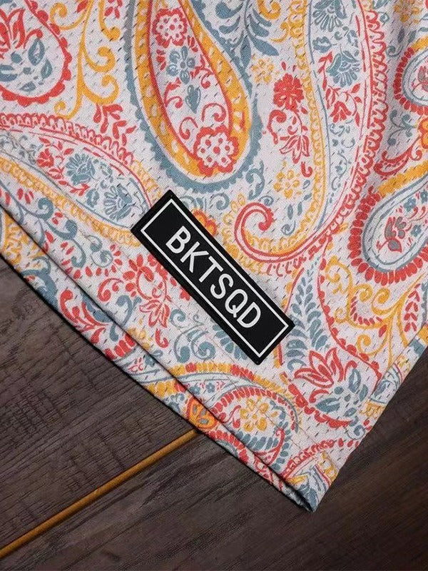 🔆𝔽𝕦𝕤𝕚𝕠𝕟 ☀ 𝔽𝕠𝕔𝕦𝕤 🔆 美式風BKTSQD變形蟲短褲夏季網眼輕薄透氣速乾四分運動跑步球褲