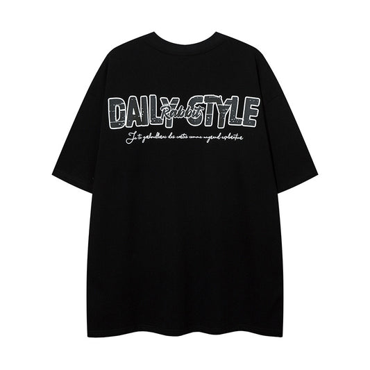 𝕃oose 𝔽it ☞𝟤𝟢𝟤𝟧 ☜美式復古設計感潮流兔圖案男女中性T-Shirt上衣 DA04