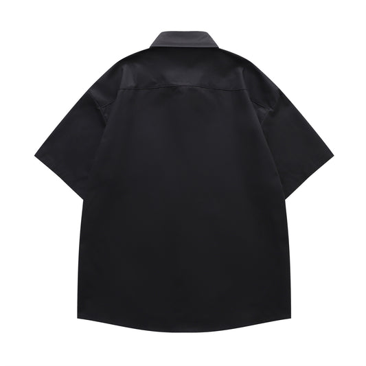 𝔼mbro 𝕊hirt𒉽美式復古可愛風稻草人刺繡百搭寬鬆襯衫 Y88