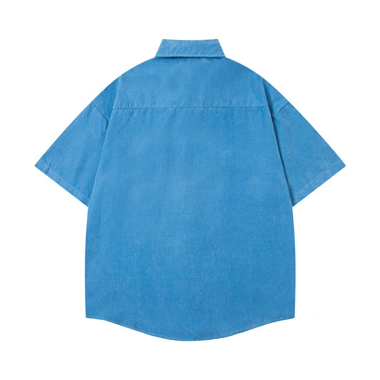 𝕃oose 𝔽it ☞𝟤𝟢𝟤𝟧 ☜領帶系列刺繡小花百搭休閒寬鬆襯衫M-369