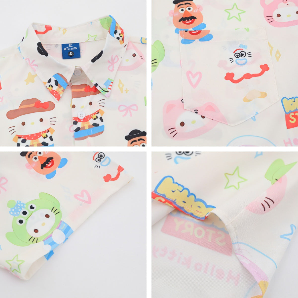 𝕃oose 𝔽it ☞𝟤𝟢𝟤𝟧 ☜日式復古趣味卡通滿印百搭休閒寬鬆襯衫 YJ-4