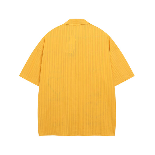 𝔼mbro 𝕊hirt𒉽美式復古可愛小狗刺繡印花短袖寬鬆襯衫外套IN-730