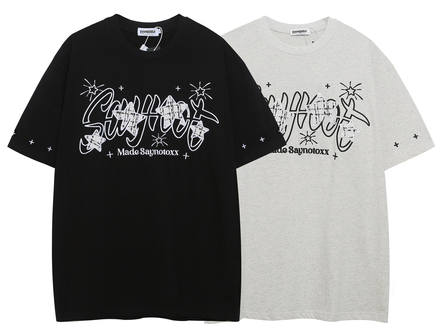 𝕃oose 𝔽it ☞𝟤𝟢𝟤𝟧 ☜美式復古設計感星星圖案男女中性T-Shirt上衣 SY32