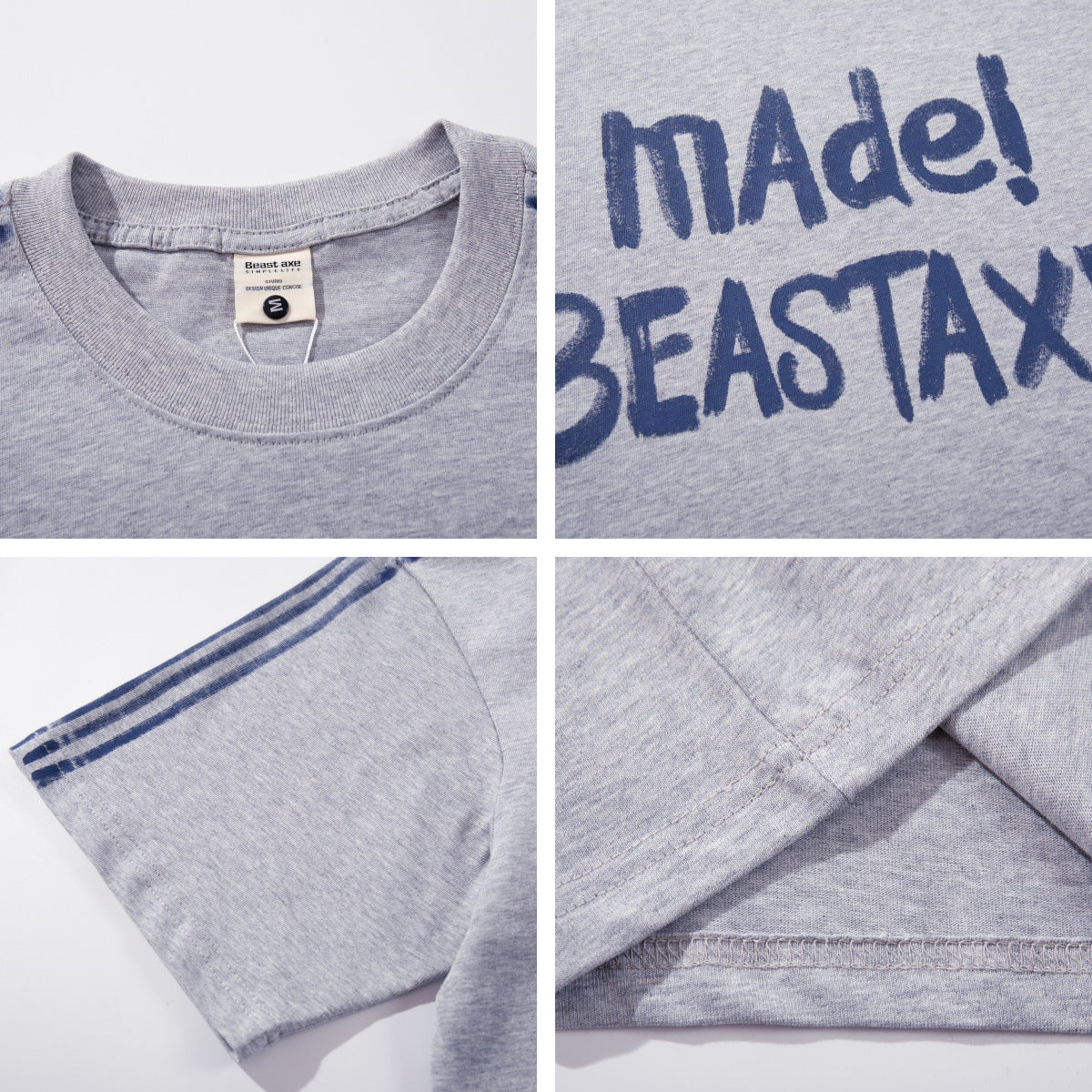 𝕃oose 𝔽it ☞𝟤𝟢𝟤𝟧 ☜美式復古字母MADEl 印花圓領男女中性 T-Shirt寬版上衣 A-815