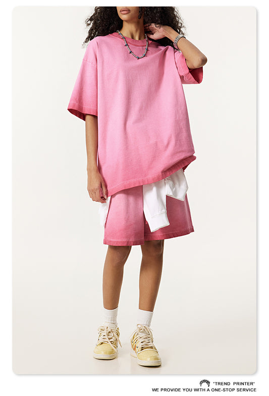 ▶𝔽𝕦𝕤𝕚𝕠𝕟 𝔽𝕠𝕔𝕦𝕤 ⌘𝓦𝓪𝓼𝓱𝓮𝓭 𝔀𝓲𝓷𝓭 ◀ 2025夏季歐美高街oversize寬鬆大碼半袖T恤雙紗平纹圓領短袖 TZ-02