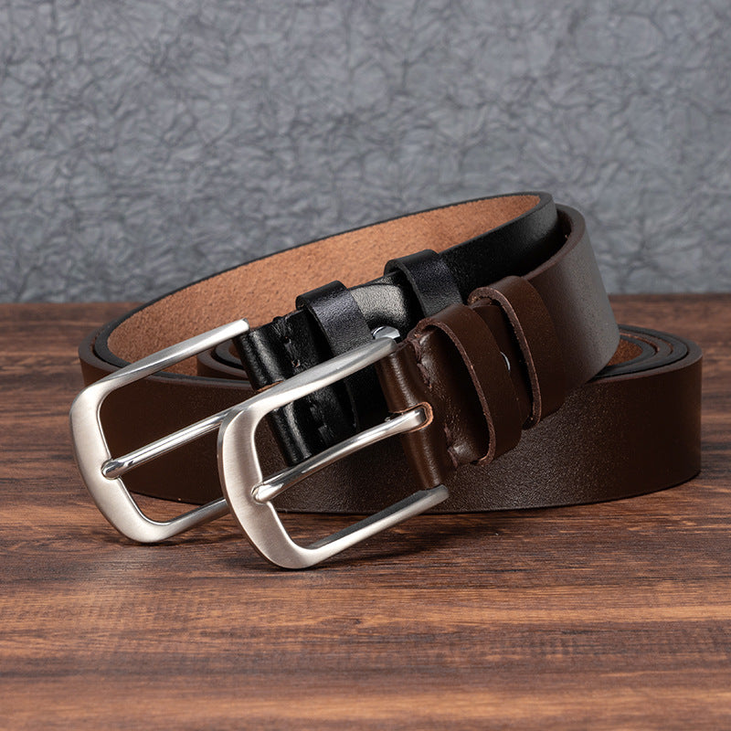 𝗕𝗘𝗟𝗧 復古男款不銹鋼扣簡約純牛皮休閒腰帶16