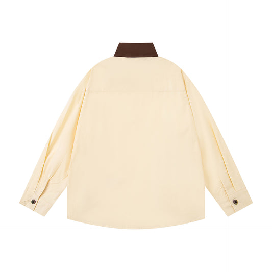 𝔼mbro 𝕊hirt𒉽2025秋冬小狗貼布繡寬鬆襯衫N-35