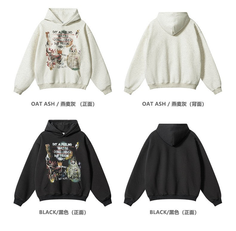 ♛𝔽𝕦𝕤𝕚𝕠𝕟 𝔽𝕠𝕔𝕦𝕤 ♛2025秋冬重磅復古水洗印花帽T B-87