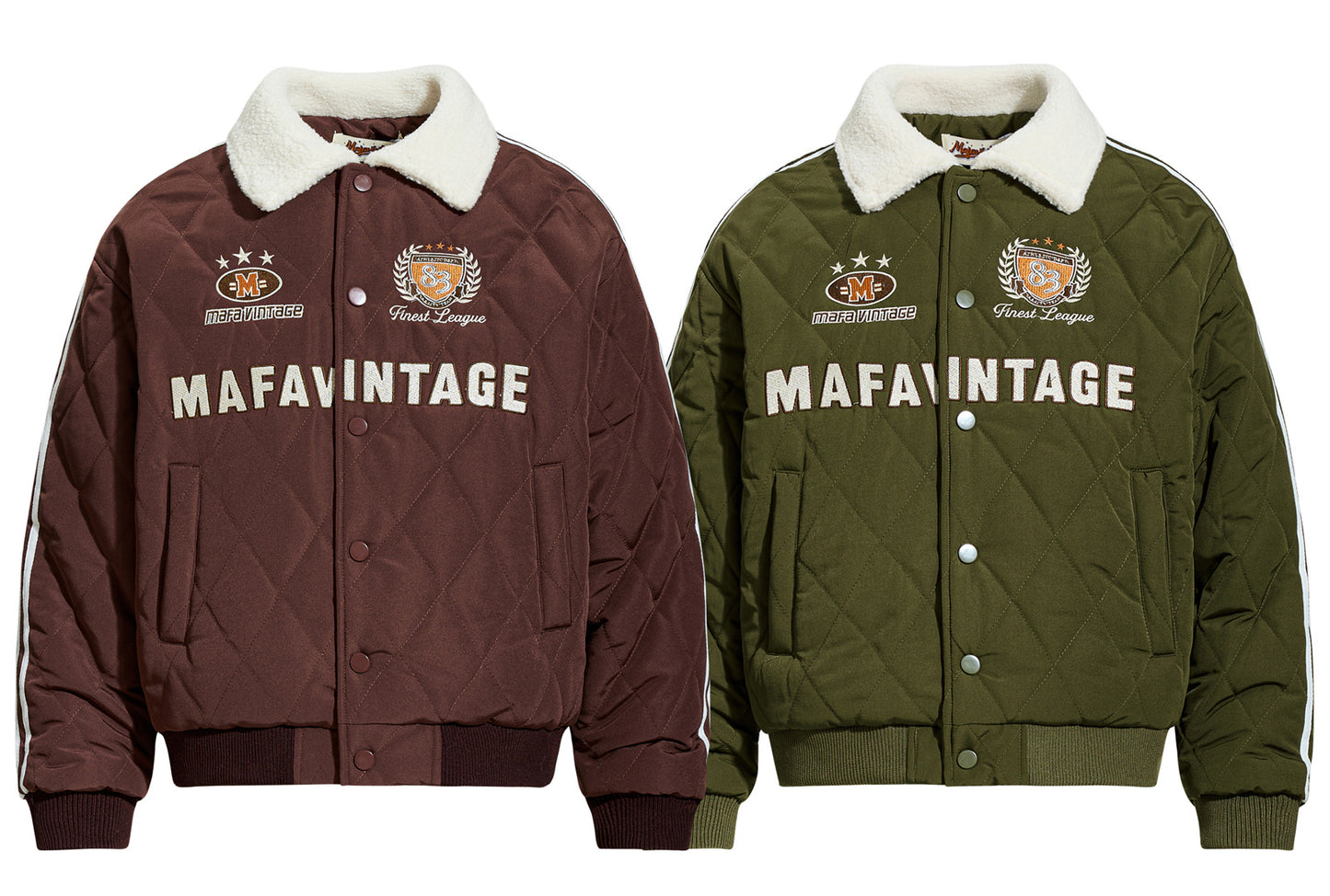 𝔼mbro 𝕊hirt𒉽2025秋冬復古字母刺繡鋪棉外套 MJ-89