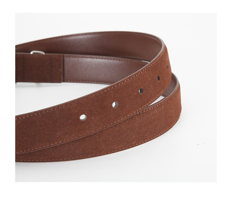 𝗕𝗘𝗟𝗧熱銷女款真皮合金扣牛皮磨砂腰帶細款 09