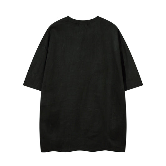 𝕃oose 𝔽it ☞𝟤𝟢𝟤𝟧 ☜美式復古領口荊棘繡花風格男女中性 T-Shirt寬版上衣 JK71