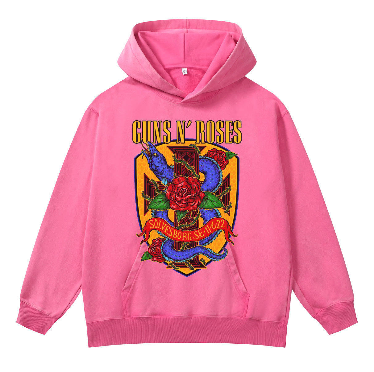 ♛𝔽𝕦𝕤𝕚𝕠𝕟 𝔽𝕠𝕔𝕦𝕤 ♛410G重磅水洗美式復古GUN ROSE連帽大學T FZ-43