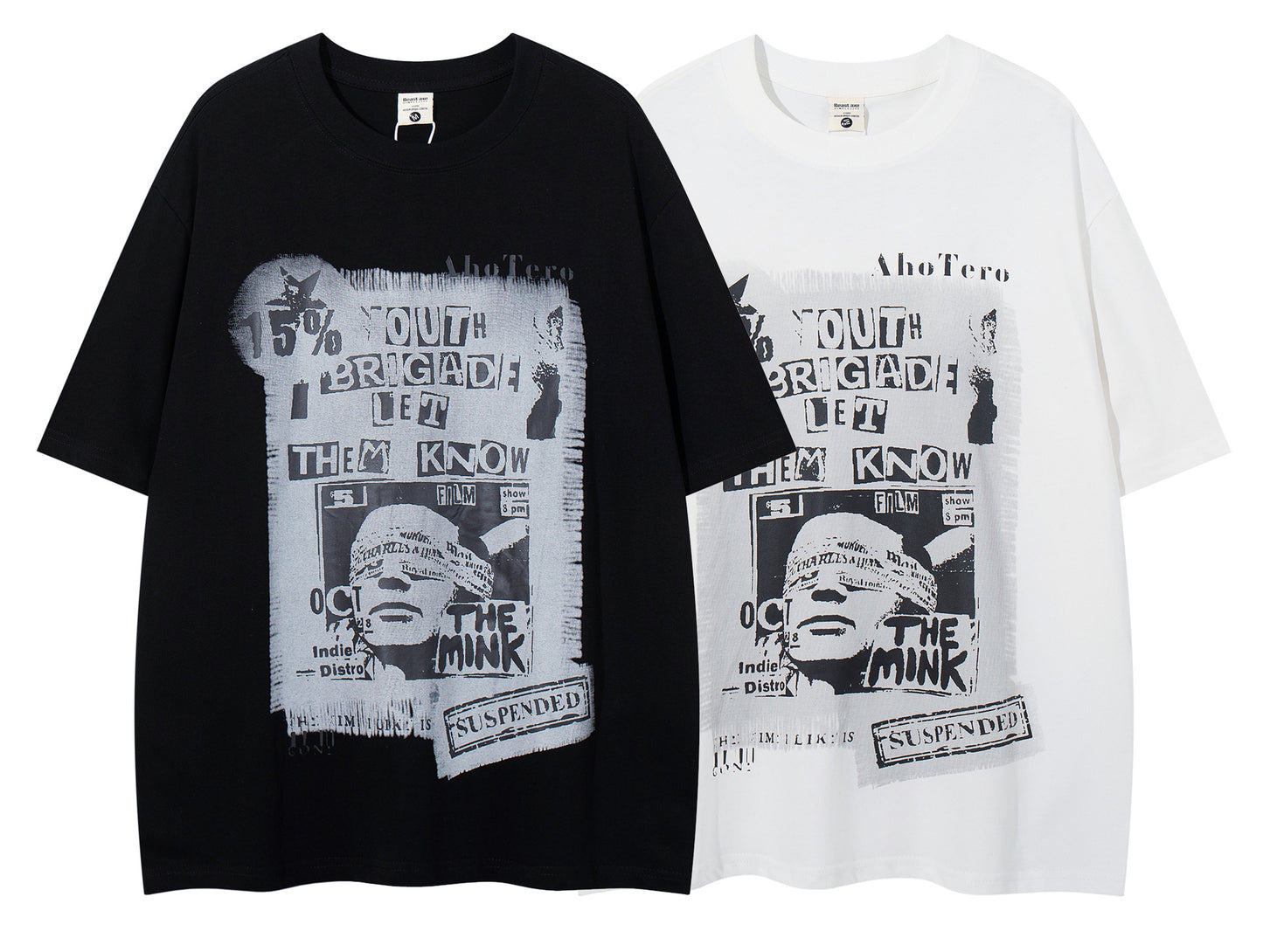 𝕃oose 𝔽it ☞𝟤𝟢𝟤𝟧 ☜美式復古字母拼貼印花 男女中性 T-Shirt寬版上衣 A-907