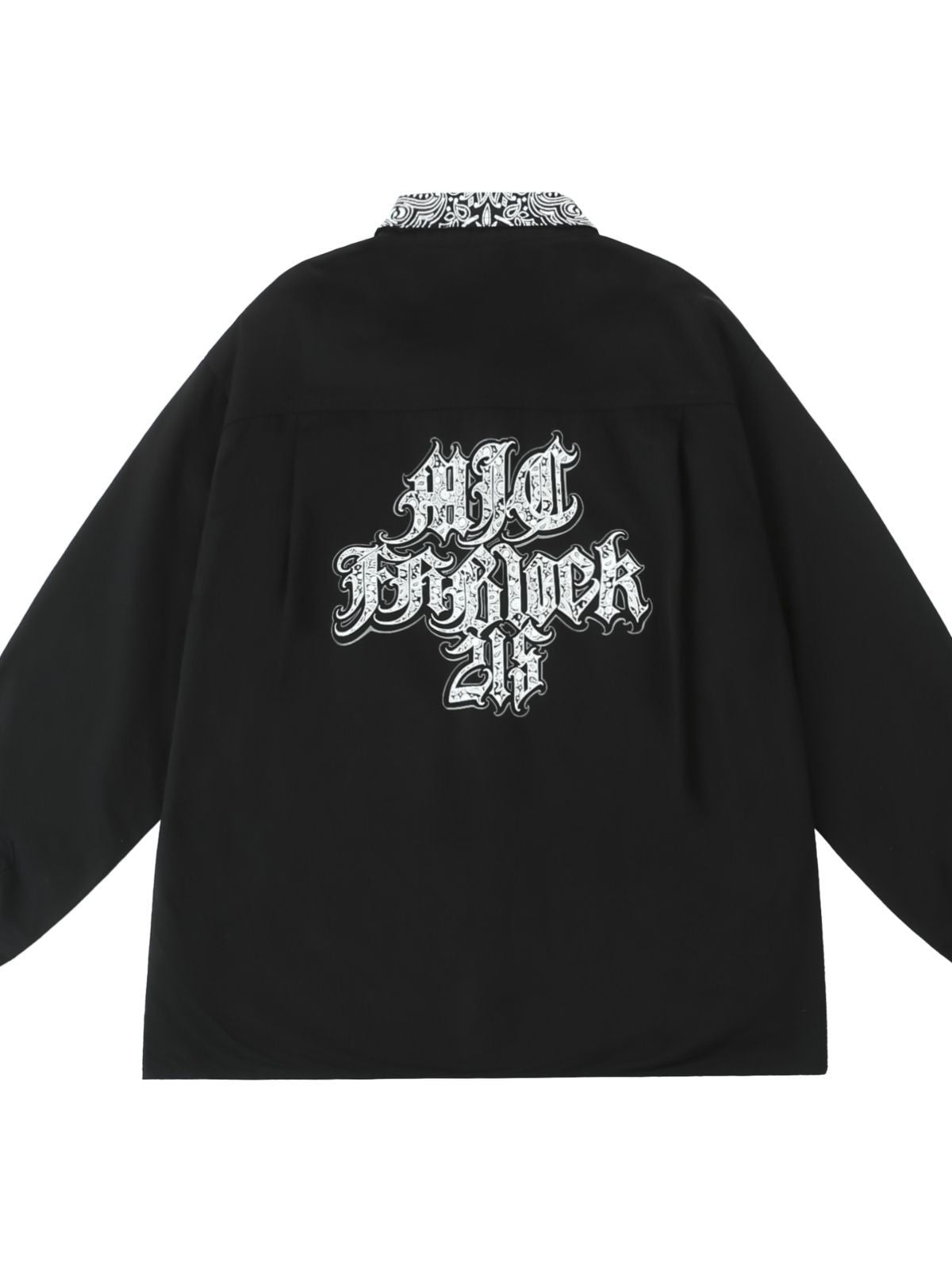 𝔽𝕦𝕤𝕚𝕠𝕟 𝔽𝕠𝕔𝕦𝕤-ᴄʜɪᴄᴀɴᴏ♠︎悍匪♠︎ 美式風格重磅工裝長袖腰果花經典元素花字體襯衫