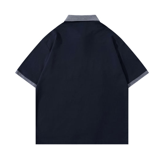 Polo Shirt𒉽美式復古字母印花翻領POLO衫JD-3