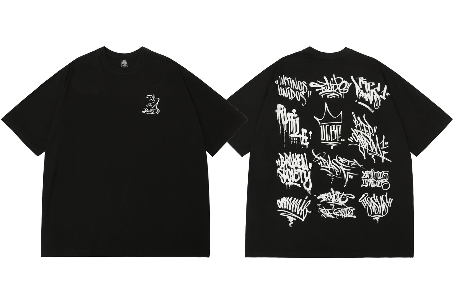 𝔽𝕦𝕤𝕚𝕠𝕟 𝔽𝕠𝕔𝕦𝕤 -ᴄʜɪᴄᴀɴᴏ♠︎悍匪♠︎ 美式DJ嘻哈滿版塗鴉短袖