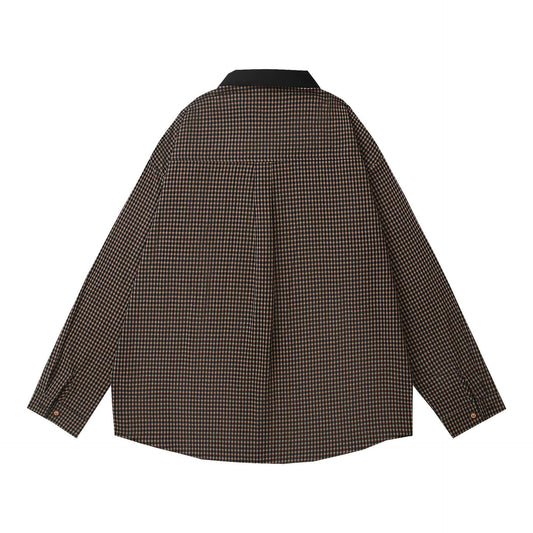 𝔼mbro 𝕊hirt𒉽2025秋冬可愛圖案刺繡寬鬆襯衫外套C-30