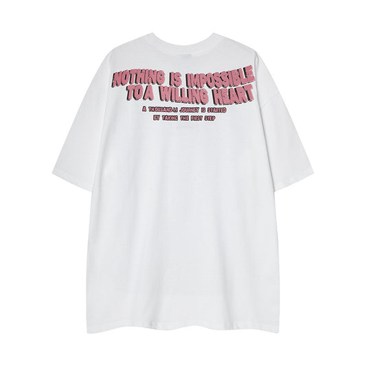 𝕃oose 𝔽it ☞𝟤𝟢𝟤𝟧 ☜美式復古噴繪人像風格男女中性 T-Shirt寬版上衣 RK91