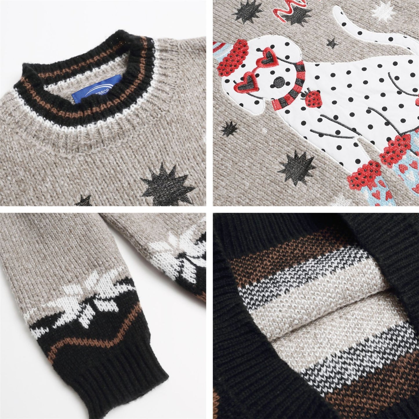 ⓀⓃⒾⓉ𒉽2025秋冬可愛小狗風格圓領針織 K-65