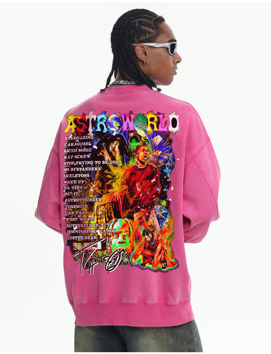 ♛𝔽𝕦𝕤𝕚𝕠𝕟 𝔽𝕠𝕔𝕦𝕤 ♛410G重磅水洗美式復古圓領厚T GH-67