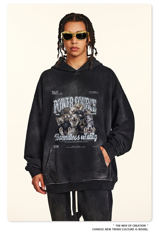 ♛𝔽𝕦𝕤𝕚𝕠𝕟 𝔽𝕠𝕔𝕦𝕤 ♛2025秋冬高磅復古水洗印花厚T 501