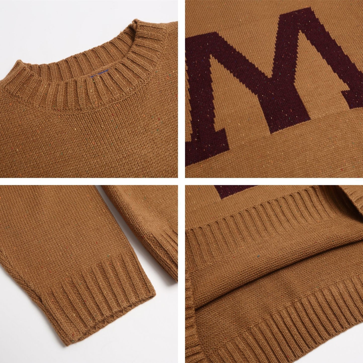 ⓀⓃⒾⓉ𒉽2025秋冬美式復古字母圓領慵懶針織 K-60