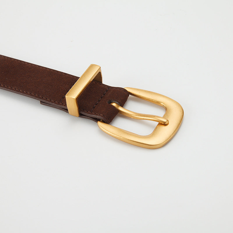 𝗕𝗘𝗟𝗧熱銷女款真皮合金扣牛皮磨砂腰帶細款 07