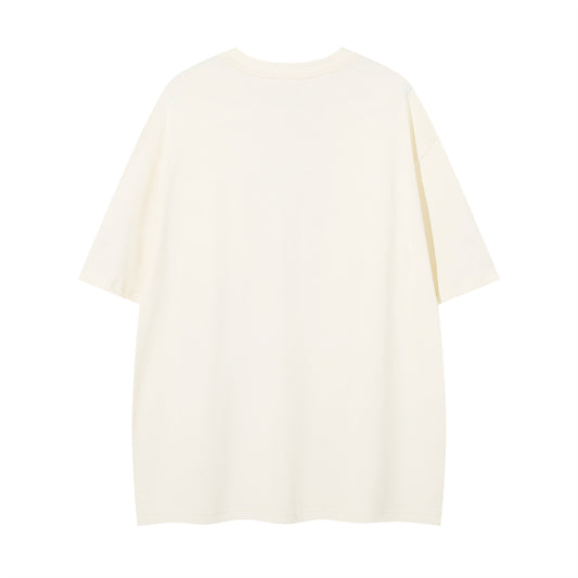 𝕃oose 𝔽it ☞𝟤𝟢𝟤𝟧 ☜美式復古領帶印花圓領T-Shirt寬版上衣A-9