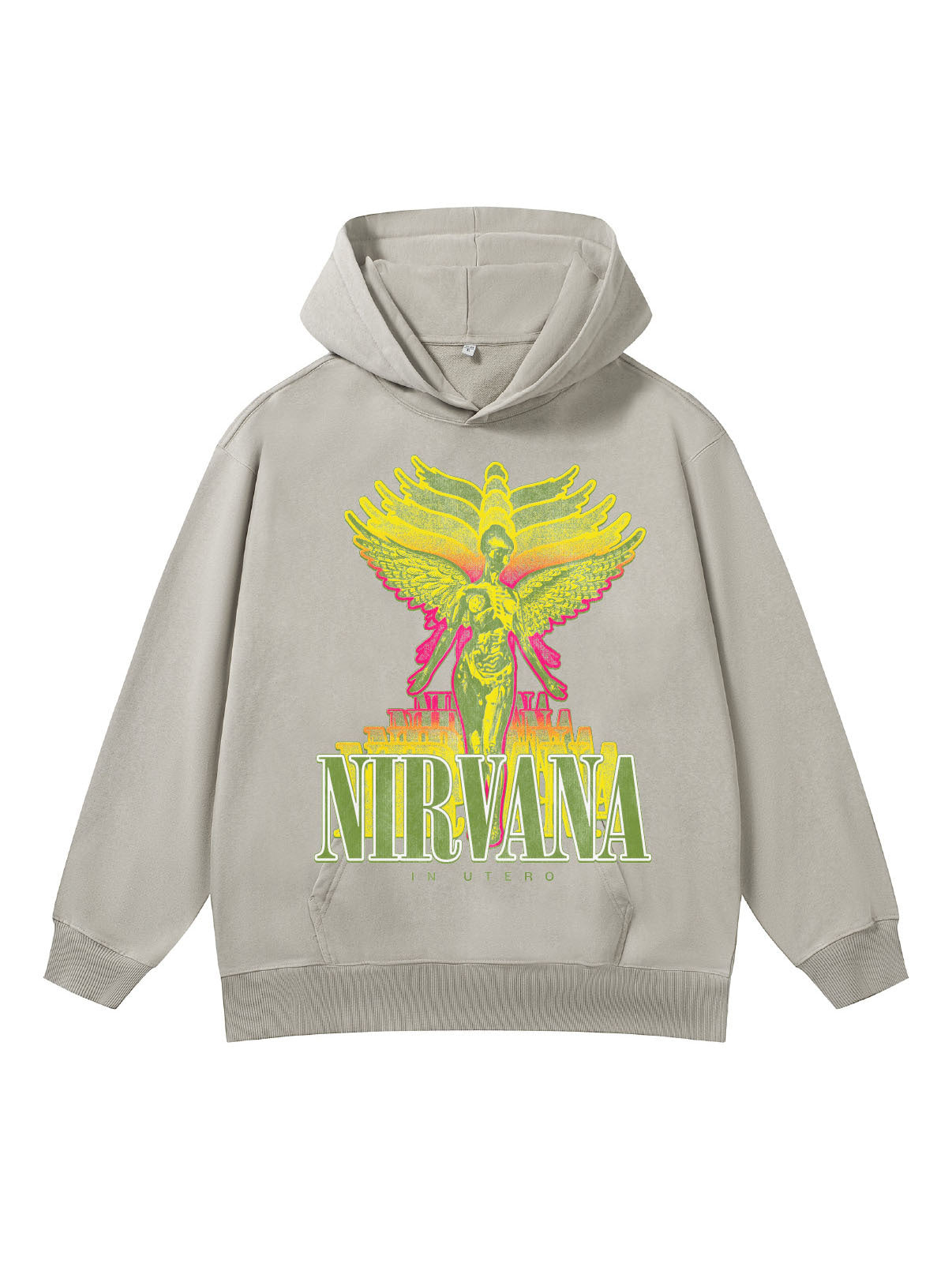 ♛𝔽𝕦𝕤𝕚𝕠𝕟 𝔽𝕠𝕔𝕦𝕤 ♛410G重磅水洗美式復古NIRVANA連帽大學T FZ-54