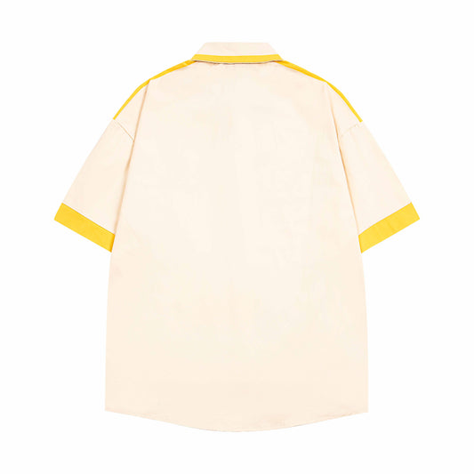 𝔼mbro 𝕊hirt𒉽美式復古卡通刺繡短袖寬鬆襯衫外套IN-113