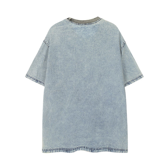 𝕃oose 𝔽it ☞𝟤𝟢𝟤𝟧 ☜美式復古蝴蝶字母圓領男女中性 T-Shirt寬版上衣 GE-26