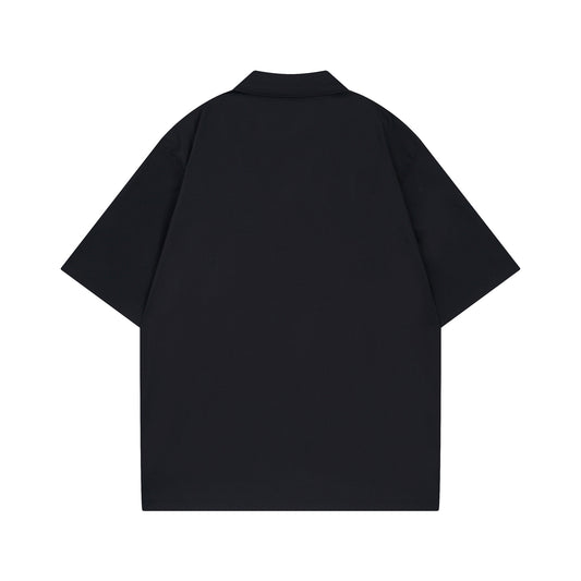 𝕃oose 𝔽it ☞𝟤𝟢𝟤𝟧 ☜美式復古圖案印花百搭寬鬆襯衫 ɴᴛ𝟢𝟪 (黑色)