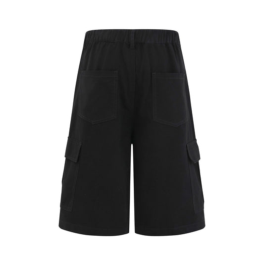 𖥟𝕽𝖊𝖑𝖆𝖝𝖊𝖉 𝖋𝖎𝖙 ☞美式復古小狗掛飾多口袋七分褲C-31