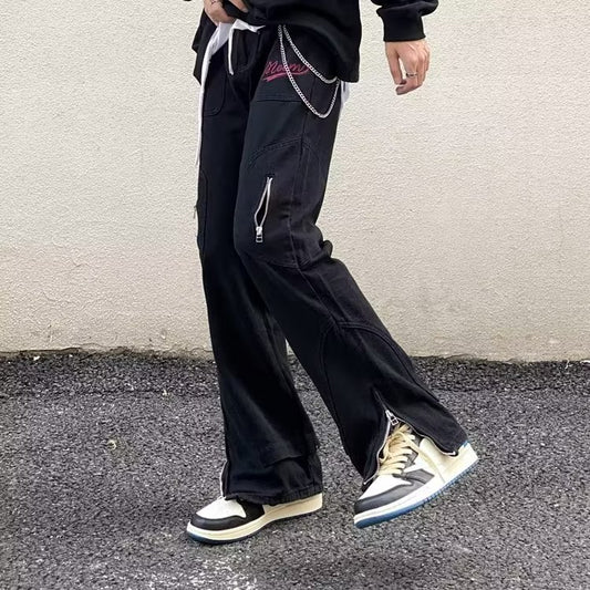 ♜ 𝔽𝕦𝕤𝕚𝕠𝕟 𝔽𝕠𝕔𝕦𝕤 𖥟 𝖏𝖊𝖆𝖓𝖘 ☞ 美式重磅復古工裝褲春秋款寬鬆大碼休閒褲闊腿褲 B-10