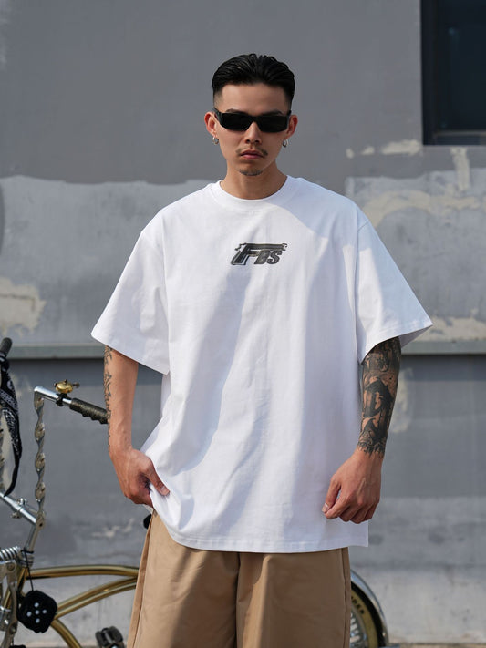 𝔽𝕦𝕤𝕚𝕠𝕟 𝔽𝕠𝕔𝕦𝕤-ᴄʜɪᴄᴀɴᴏ♠︎悍匪♠︎ 西海岸嘻哈潮美式風格280克重磅手槍印花短袖