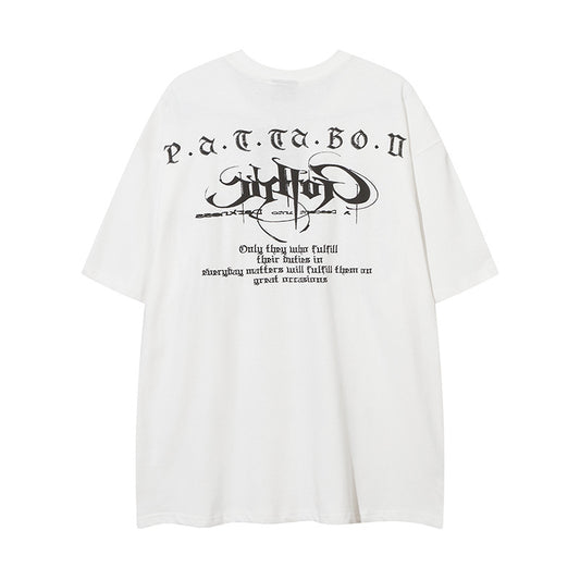 𝕃oose 𝔽it ☞𝟤𝟢𝟤𝟧 ☜美式復古設計感文字圖案男女中性T-Shirt上衣 PA52