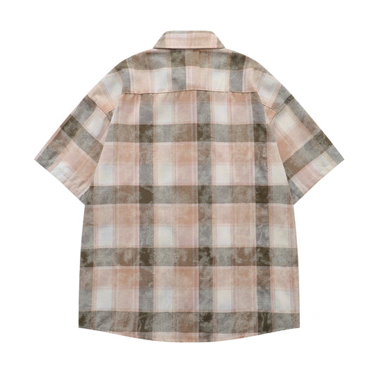 𝔼mbro 𝕊hirt𒉽美式復古可愛刺繡休閒寬鬆襯衫Y-1