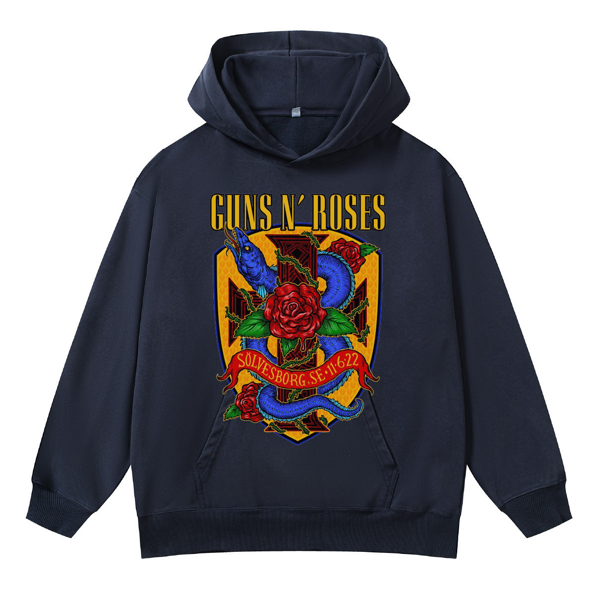 ♛𝔽𝕦𝕤𝕚𝕠𝕟 𝔽𝕠𝕔𝕦𝕤 ♛410G重磅水洗美式復古GUN ROSE連帽大學T FZ-43