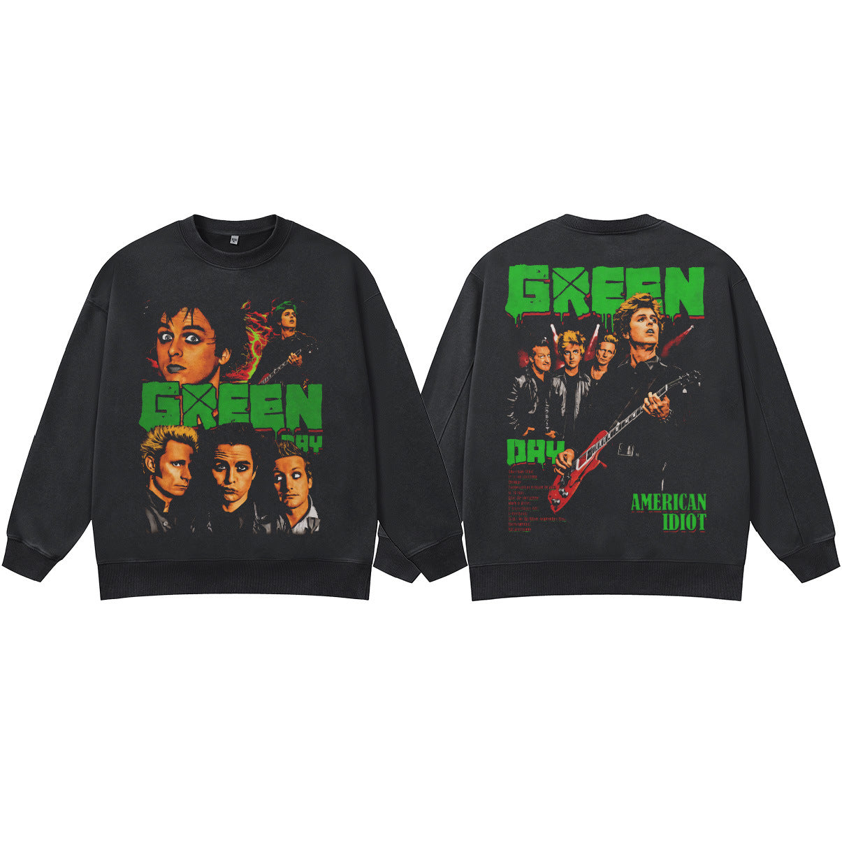 ♛𝔽𝕦𝕤𝕚𝕠𝕟 𝔽𝕠𝕔𝕦𝕤 ♛410G重磅水洗美式復古樂隊圓領厚T GH-31