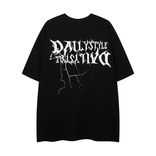 𝕃oose 𝔽it ☞𝟤𝟢𝟤𝟧 ☜美式復古設計感DAIL YSTYLE圖案印花男女中性T-Shirt上衣 DA13