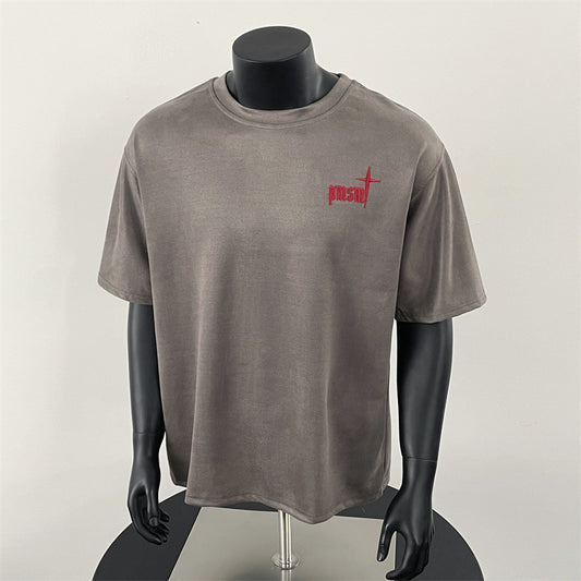 𝔽𝕦𝕤𝕚𝕠𝕟 𝔽𝕠𝕔𝕦𝕤 ✘ 2025新款美式復古刺绣t恤男款簡約高級感穿搭短袖正肩小領短袖 N505