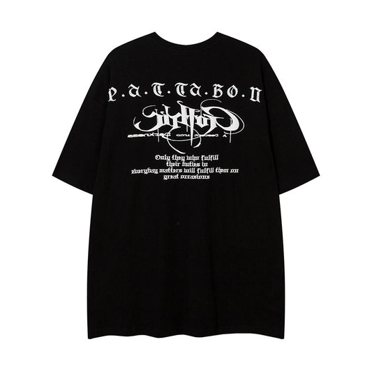 𝕃oose 𝔽it ☞𝟤𝟢𝟤𝟧 ☜美式復古設計感文字圖案男女中性T-Shirt上衣 PA52