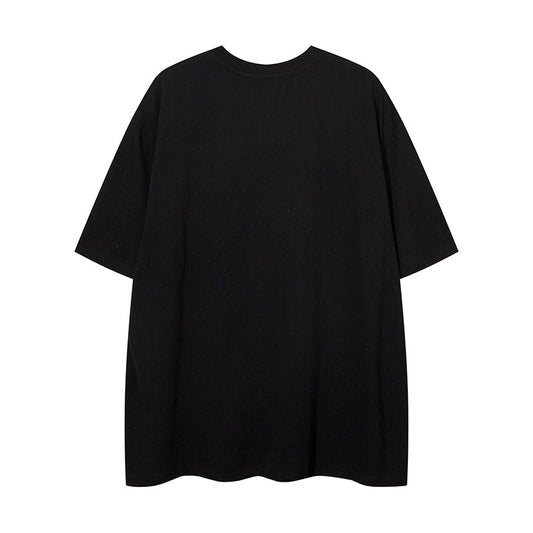 𝕃oose 𝔽it ☞𝟤𝟢𝟤𝟧 ☜美式復古荊棘星星牛仔貼布圓領男女中性 T-Shirt寬版上衣 D-X211