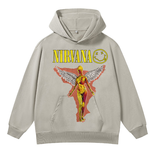 ♛𝔽𝕦𝕤𝕚𝕠𝕟 𝔽𝕠𝕔𝕦𝕤 ♛410G重磅水洗美式復古落肩連帽大學T FZ-30