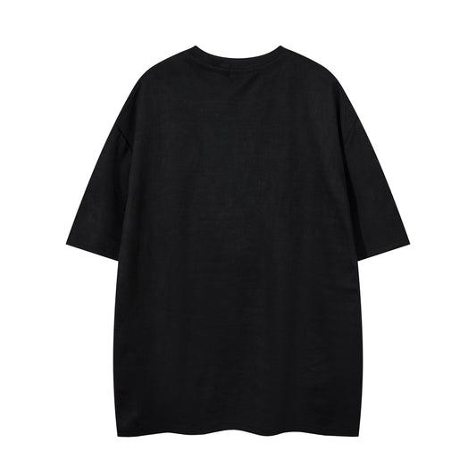 𝕃oose 𝔽it ☞𝟤𝟢𝟤𝟧 ☜美式復古領口荊棘項鍊風格男女中性 T-Shirt寬版上衣 JK673