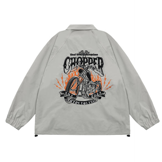 𝔽𝕦𝕤𝕚𝕠𝕟 𝔽𝕠𝕔𝕦𝕤 -ᴄʜɪᴄᴀɴᴏ♠︎悍匪♠︎ 美式複古Chopper機車chicano風格重工萬針全刺繡風衣教練夾克外套WT96