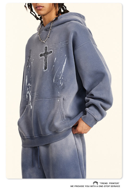 ♛𝔽𝕦𝕤𝕚𝕠𝕟 𝔽𝕠𝕔𝕦𝕤 ♛2025秋冬高磅復古水洗印花大學T B-30