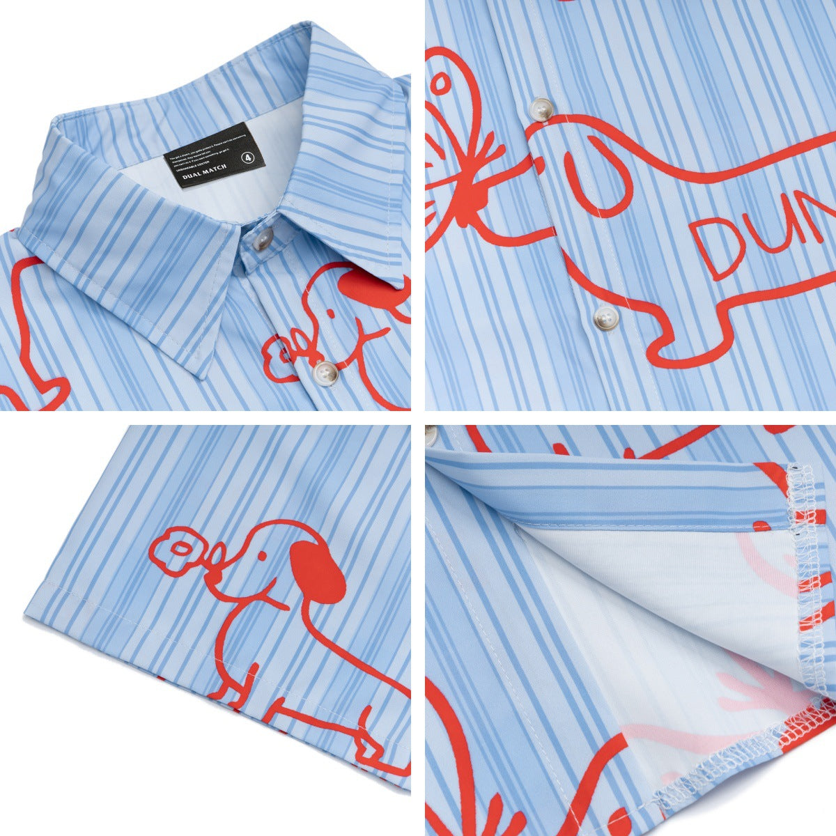 𝕃oose 𝔽it ☞𝟤𝟢𝟤𝟧 ☜日式復古臘腸狗印花休閒寬鬆襯衫 DU-A101