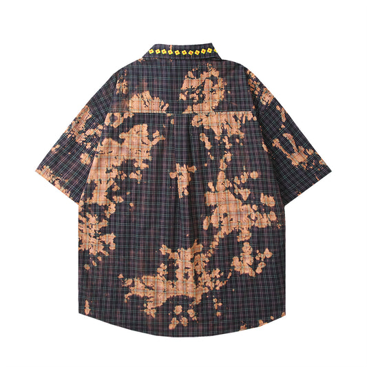 𝔼mbro 𝕊hirt𒉽美式復古趣味卡通刺繡設計感短袖襯衫 CH-763